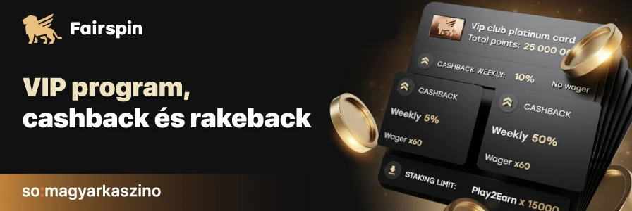 Cashback program a Fairspin kaszinoban