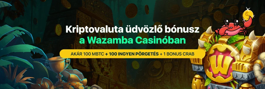 Kriptovaluta Udvozlo Bonusz a Wazamba Casinoban