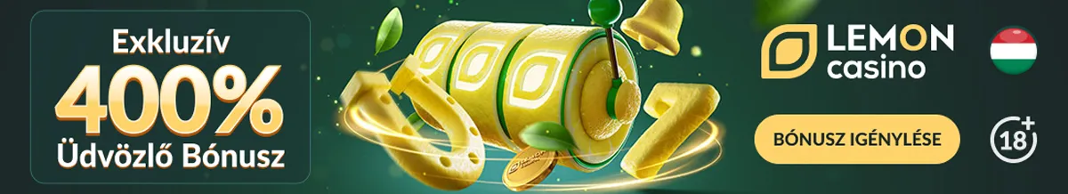 Lemon Casino 400%-os bónusz az első befizetésre!