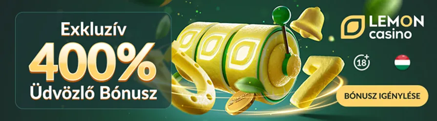 Lemon Casino 400%-os bónusz az első befizetésre!